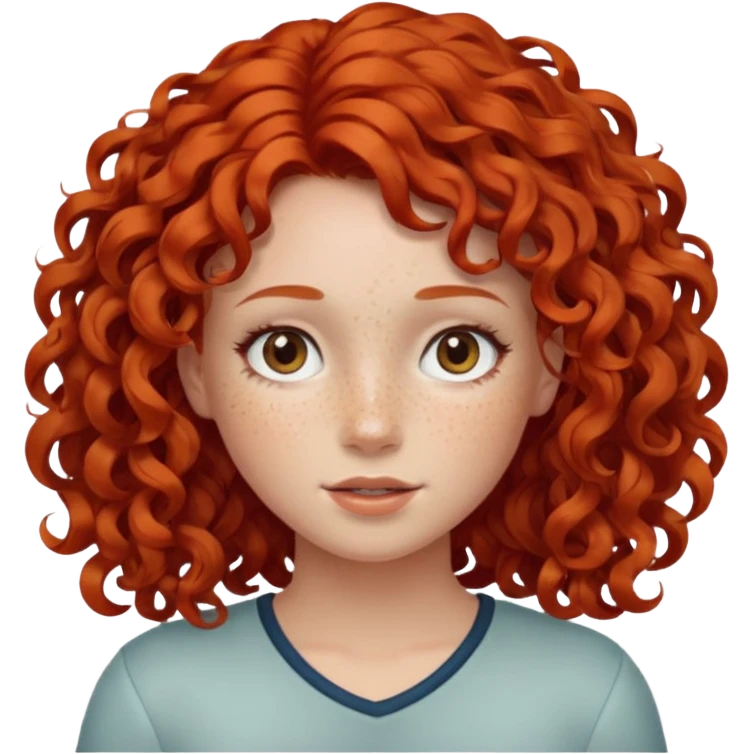 kıvırcık kızıl saçlı kız emoji