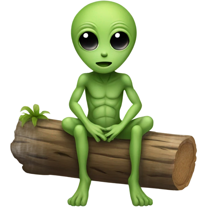 Alien on a log emoji