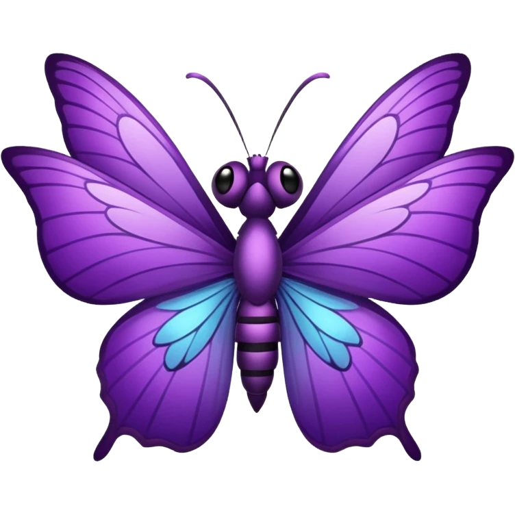 Mariposa color morado en una flor emoji
