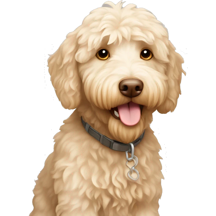 Cream colored Australian labradoodle emoji