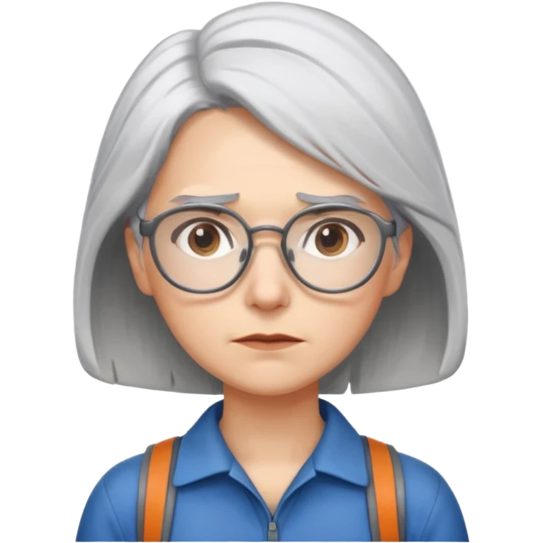 young climber woman with white/grey hair and glassess emoji