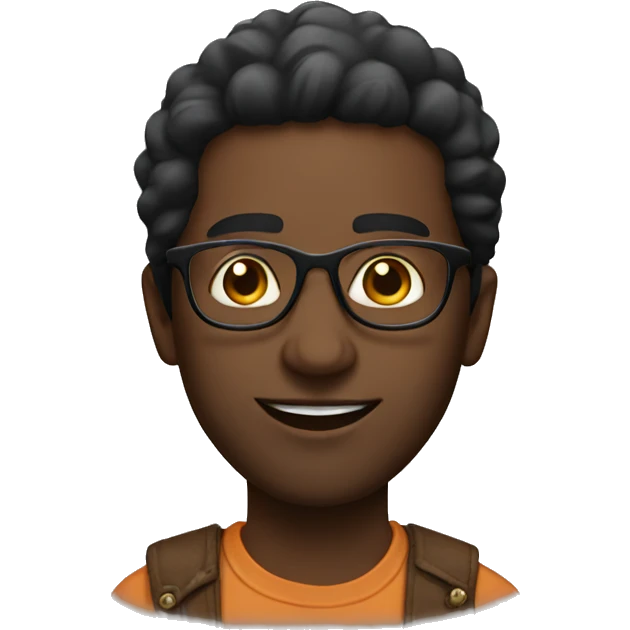 Black Indian dude with glasses emoji