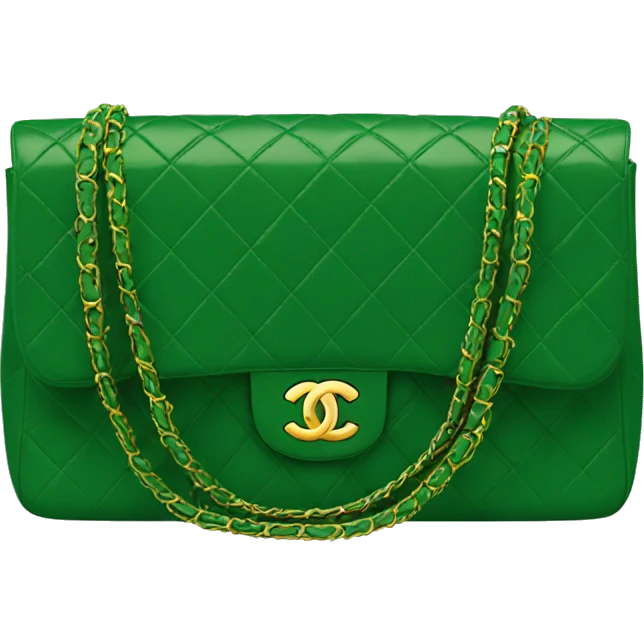 Chanel classic flap bag green emoji