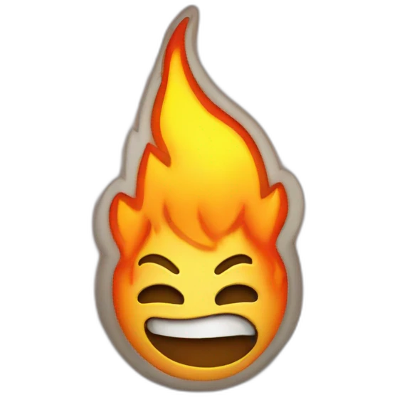 emoji with burning head flames emoji