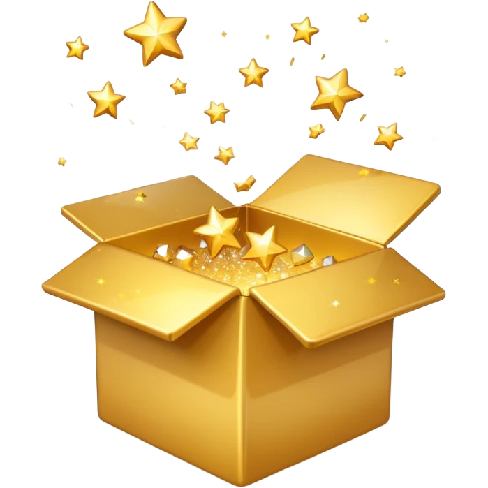 emoji of open box with sparkles jump out of the box emoji