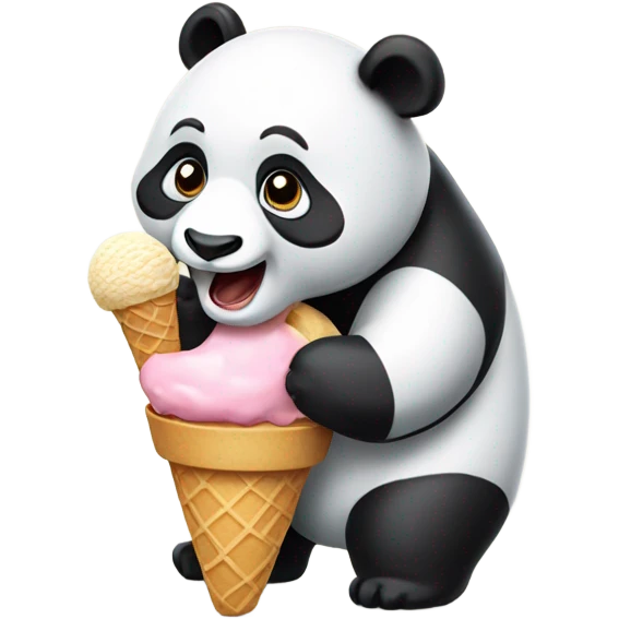 Panda eating ice cream emoji