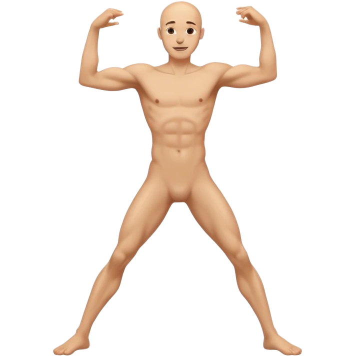 Skinny naked guy dancing happy emoji