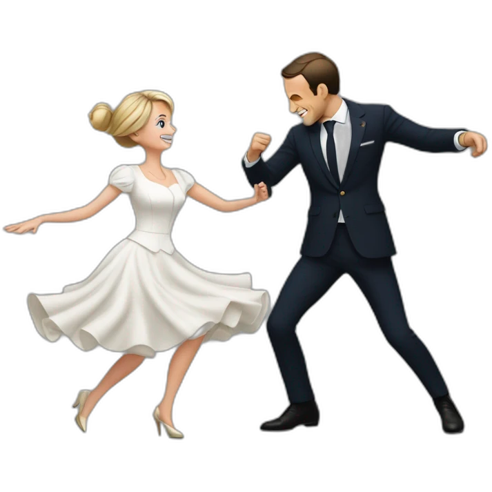 emmanuel macron qui danse avec elisabeth borne emoji