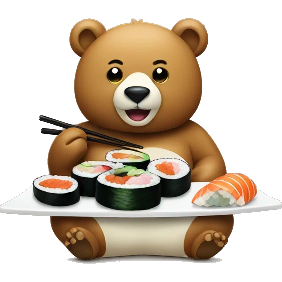 Bear eats Sushi  emoji