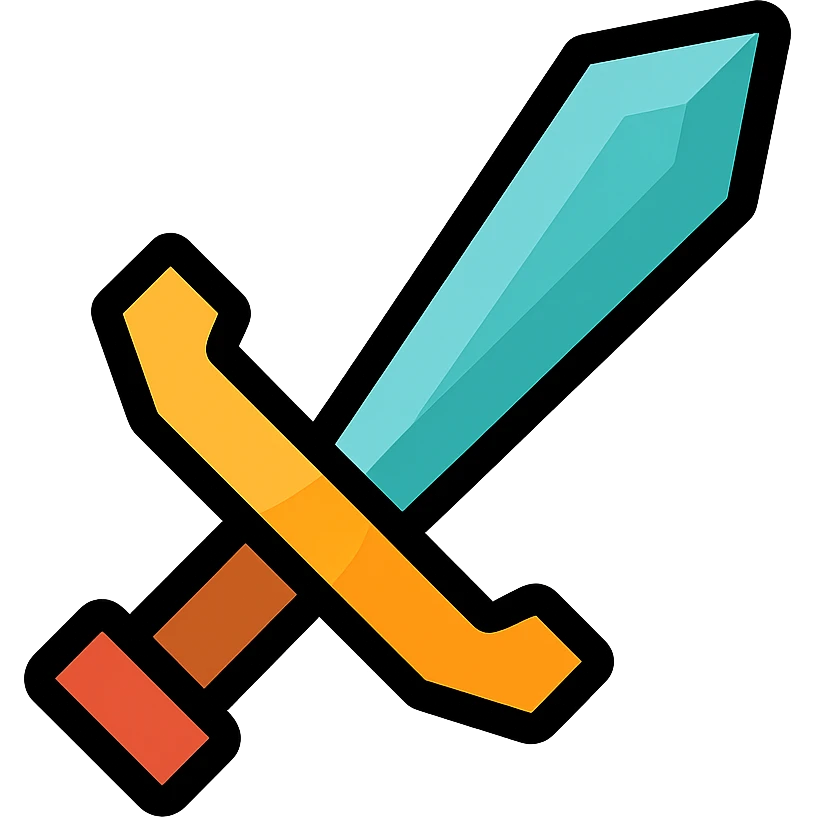 colored diamond sword icon inspired by video games emoji