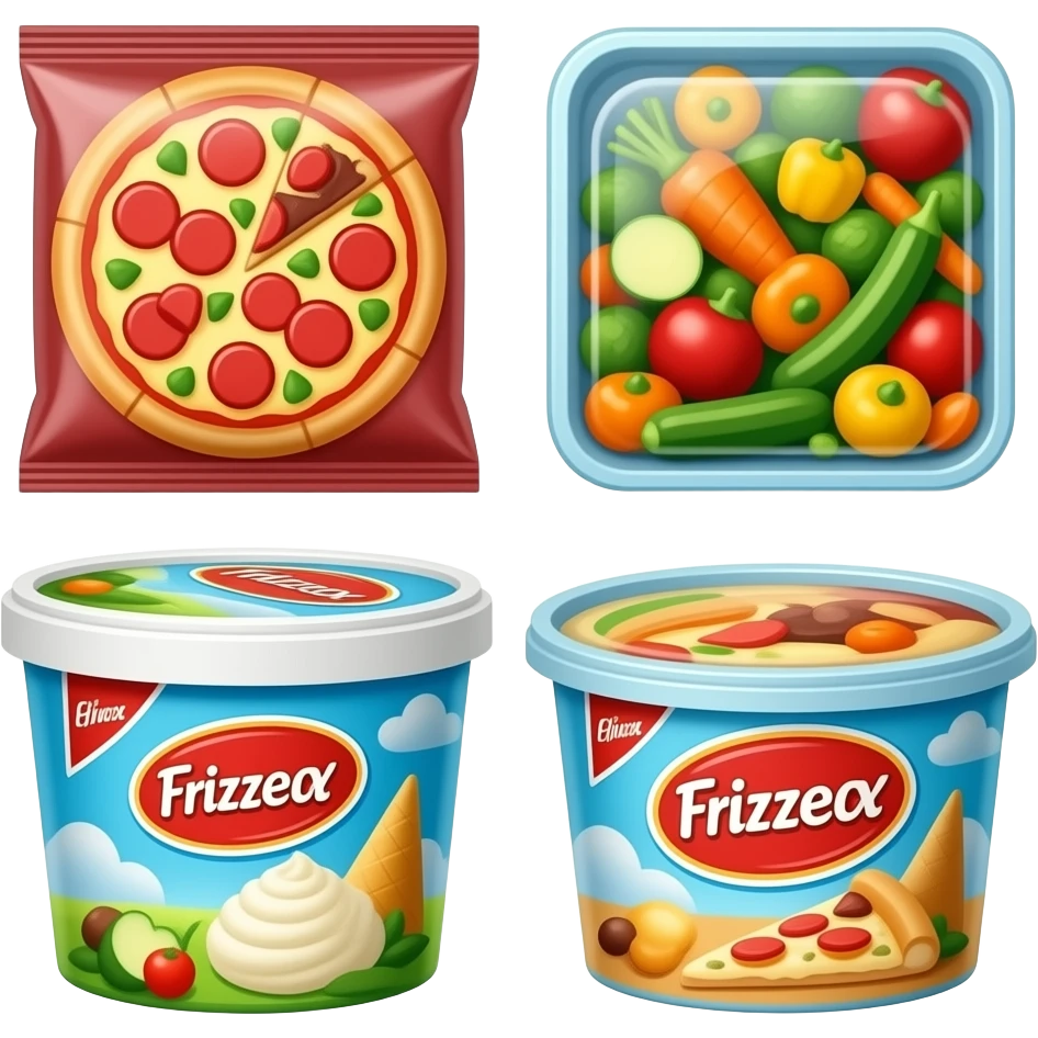 vector flat Packaged Frozen Foods emoji