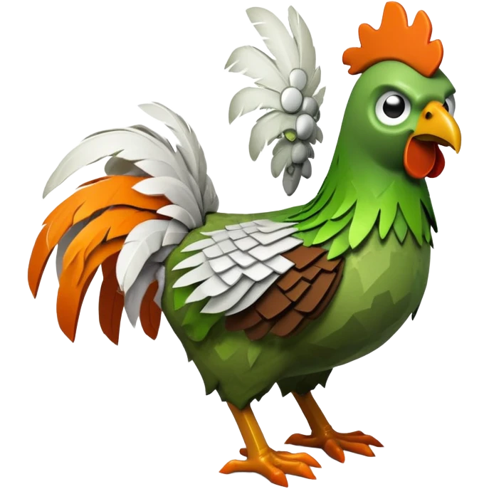 Minecraft zombie riding a Minecraft chicken emoji