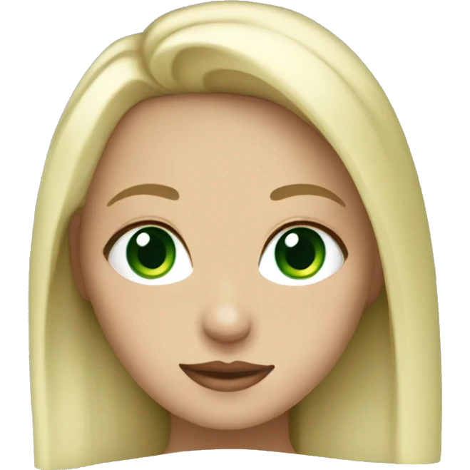 blonde girl blue eyes, green skin emoji