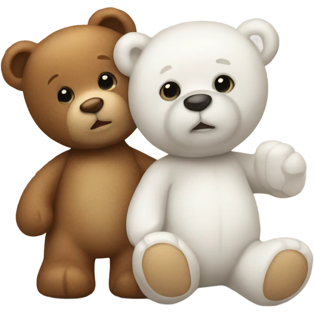 White teddy bear and brown teddy bear emoji