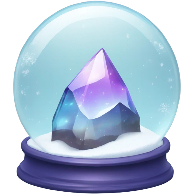 iridescent crystal in snow ball emoji