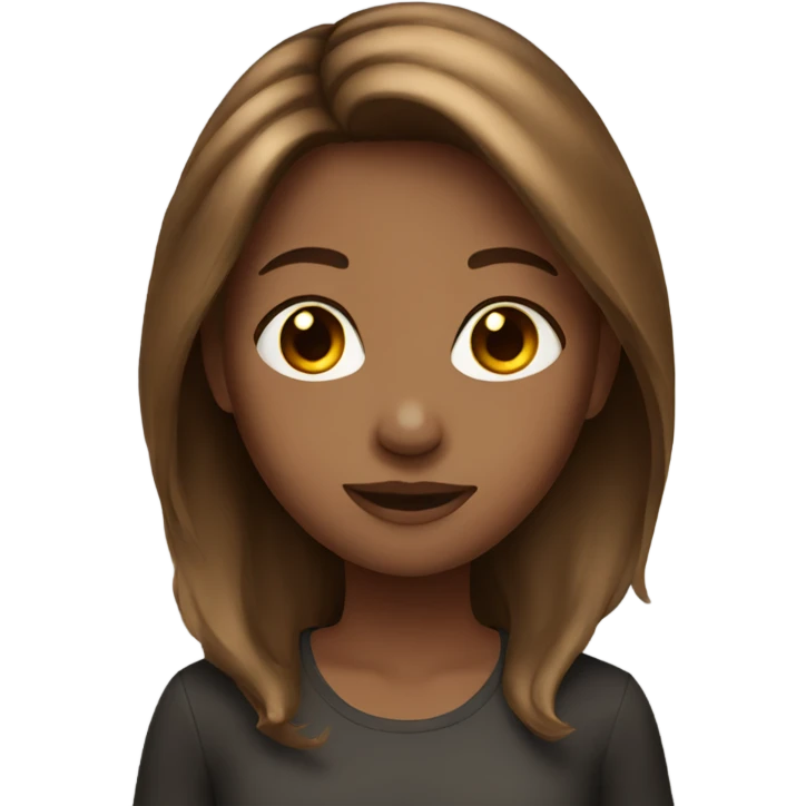 Girl with brown and highlights hair  emoji