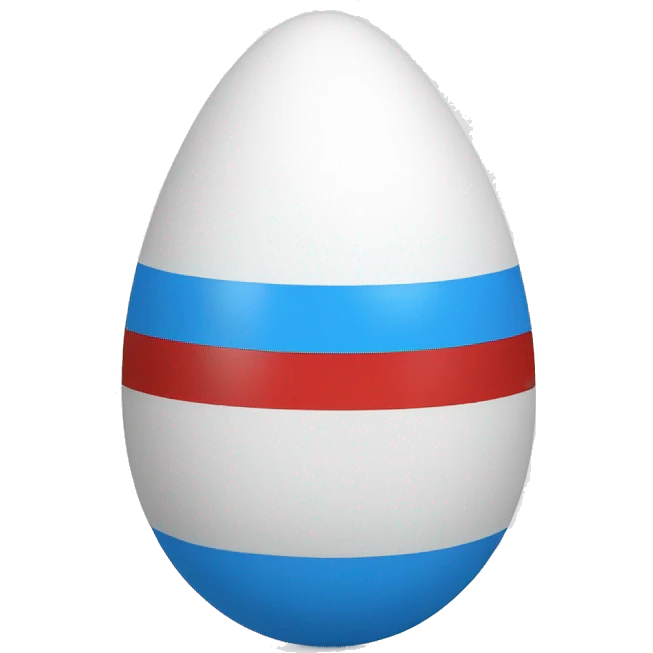 egg wrapped in white, blue and red foil emoji