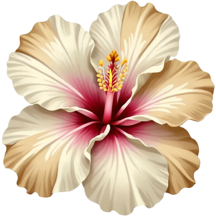 white and beige hibiscus flower  emoji