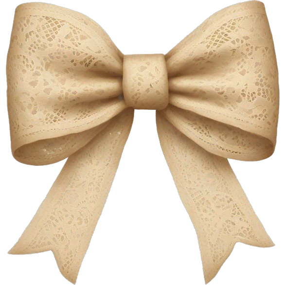Beige lace bow emoji