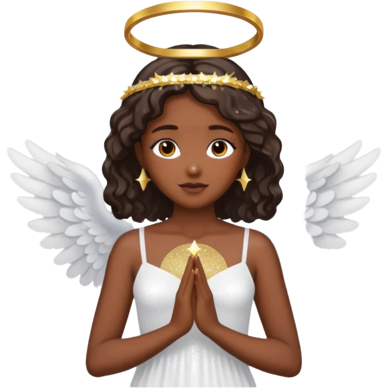 Glitter White Dark Angel emoji