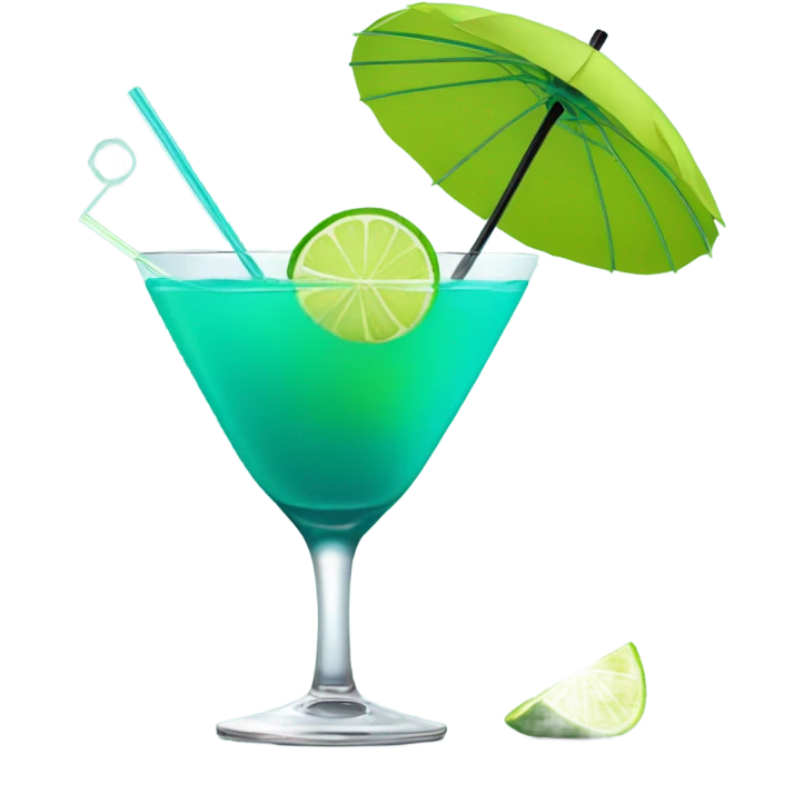 teal cocktail emoji