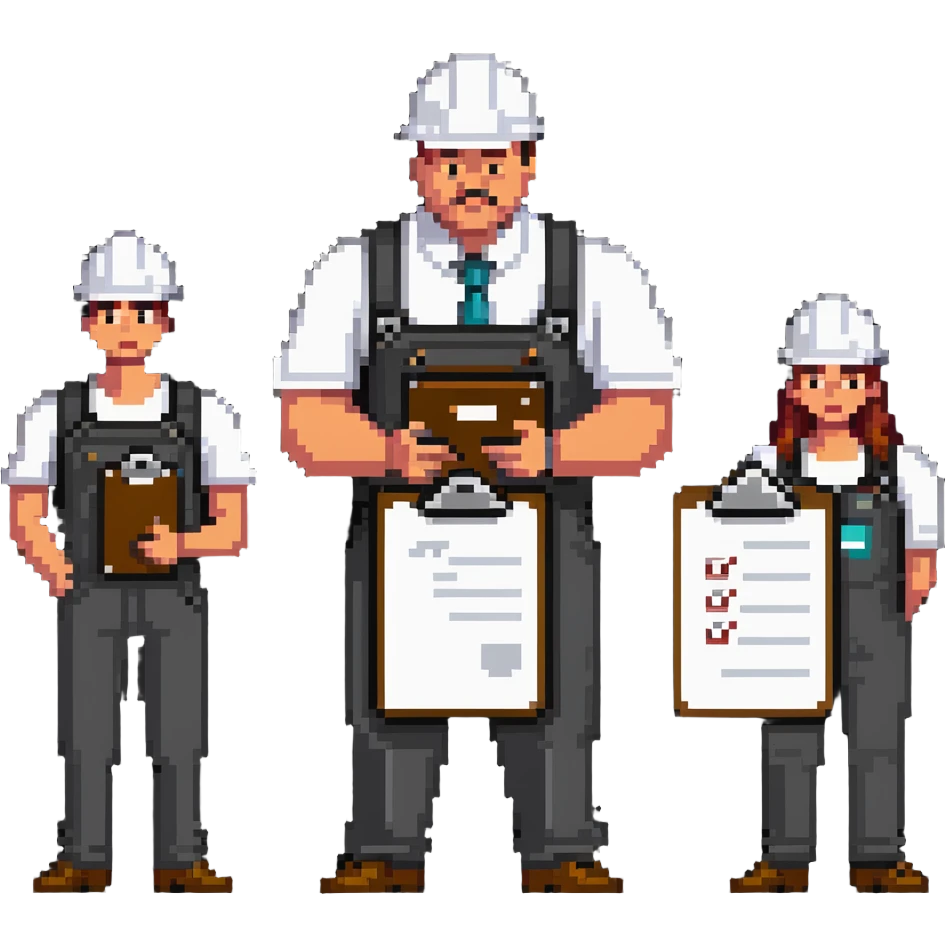 Boss employer with clipboard supervising workers emoji