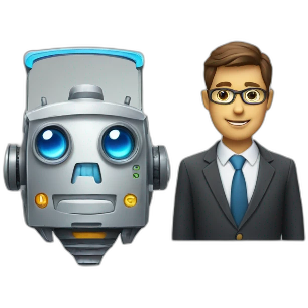 a friendly robot an accountant emoji