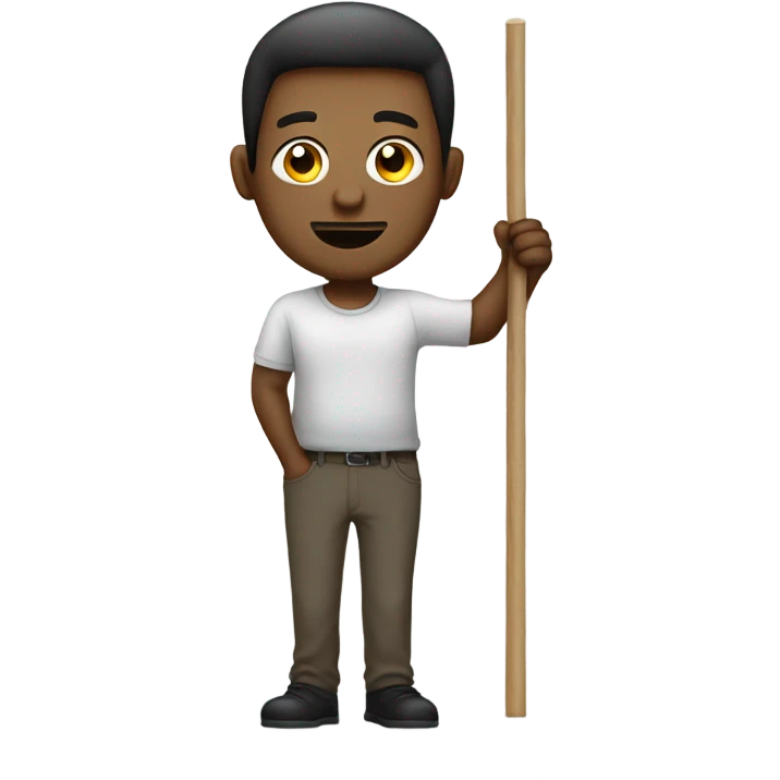 man holding placard on stick emoji