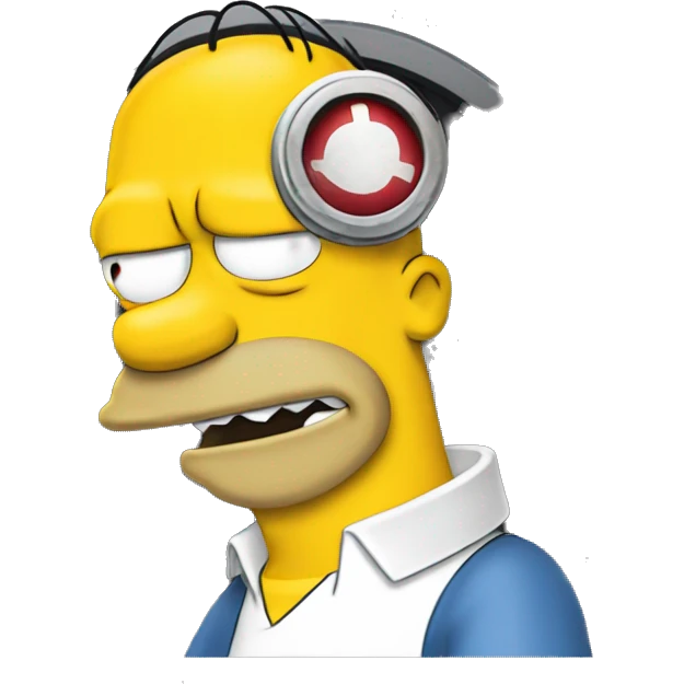 homer simpson with a sharingan emoji