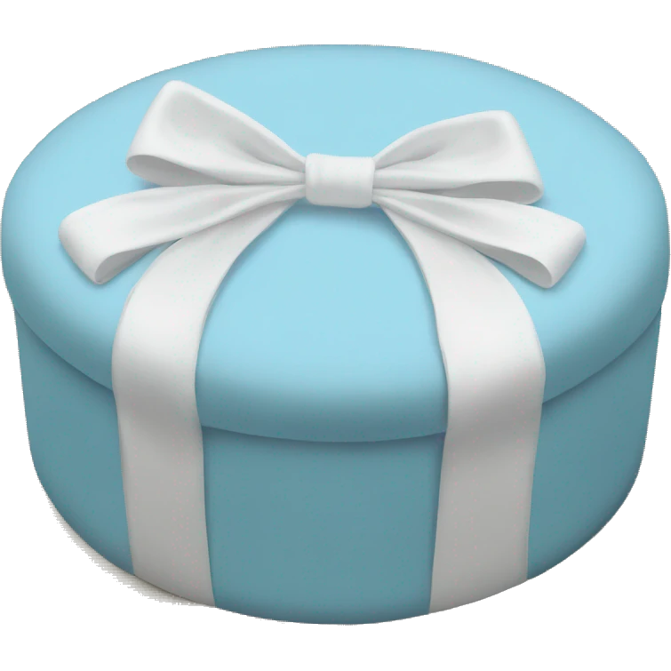 Baby blue round ottoman with a white bow on it emoji