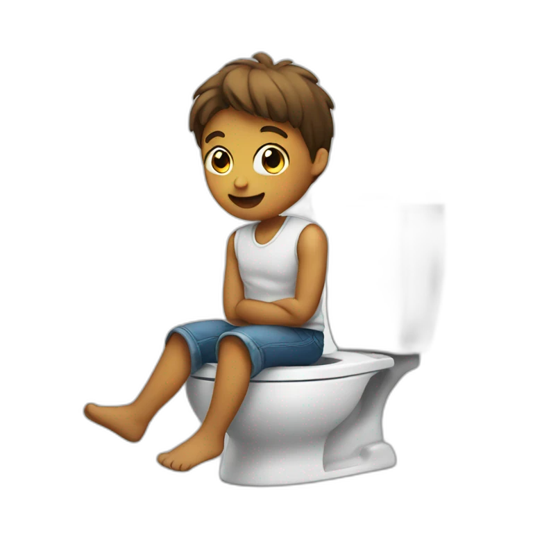 Sitting on toilet emoji