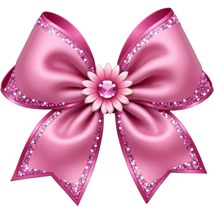 Pink flower bow with glitter emoji