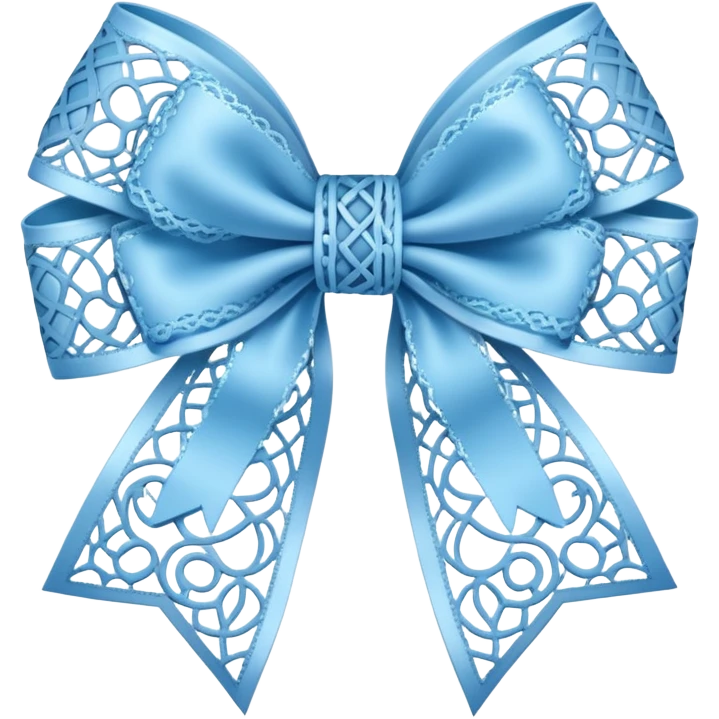 Light blue lace bow emoji