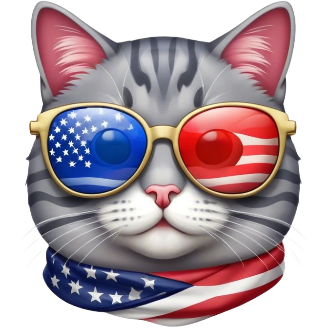 Cat wearing sunglasses国旗 emoji