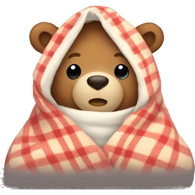 bear cozy in blanket emoji