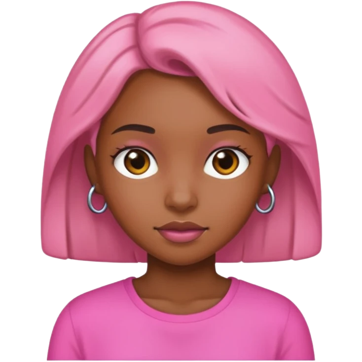 Tan black girl in pink emoji