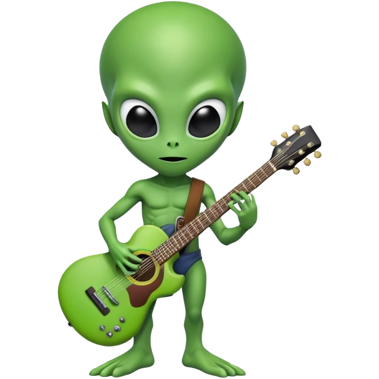 Alien with a guitar emoji