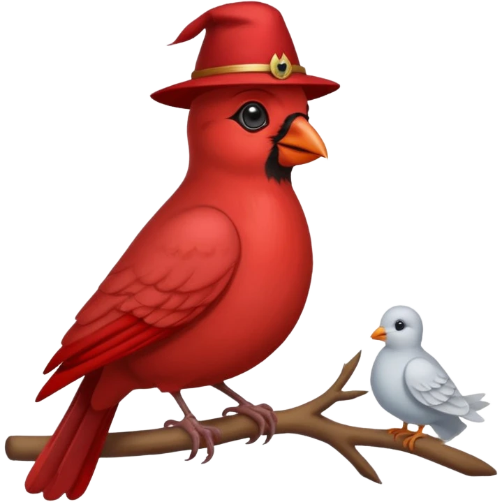 Cardinal with CMC on hat with dove emoji