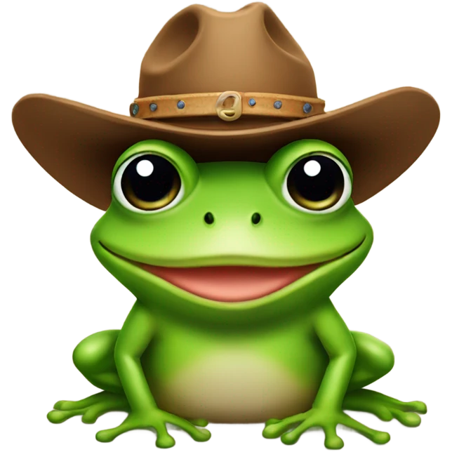 Frog wearing a cowboy hat emoji