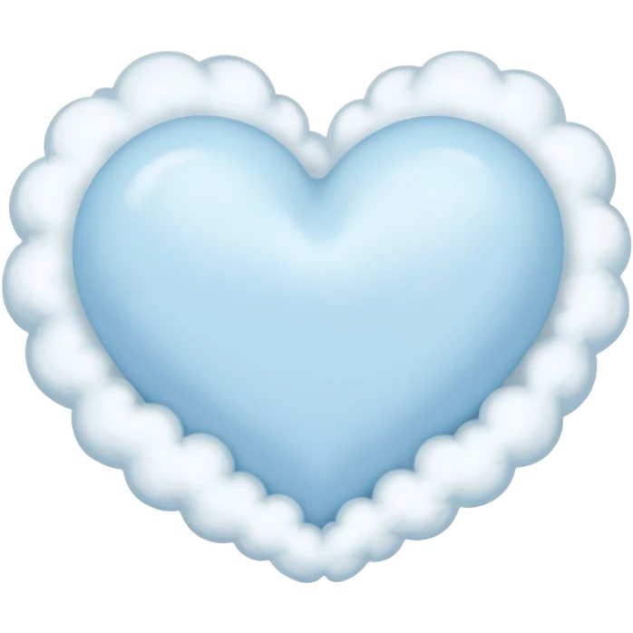 Pastel blue heart with clouds emoji