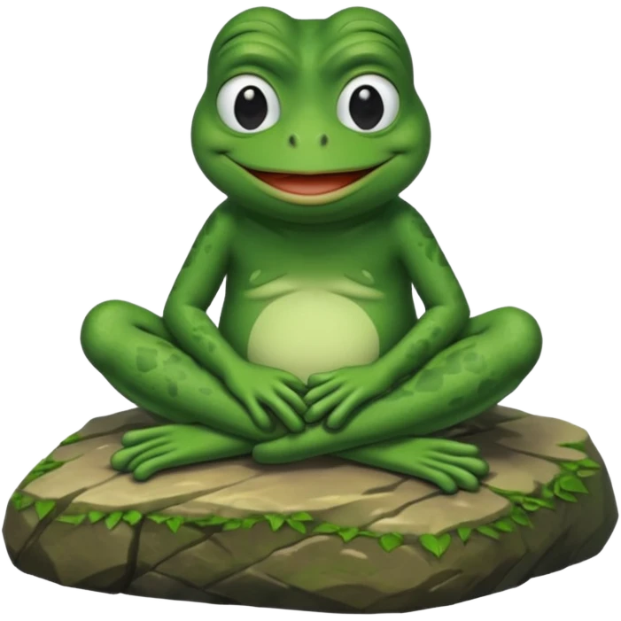 pepe meme sitting on rock emoji