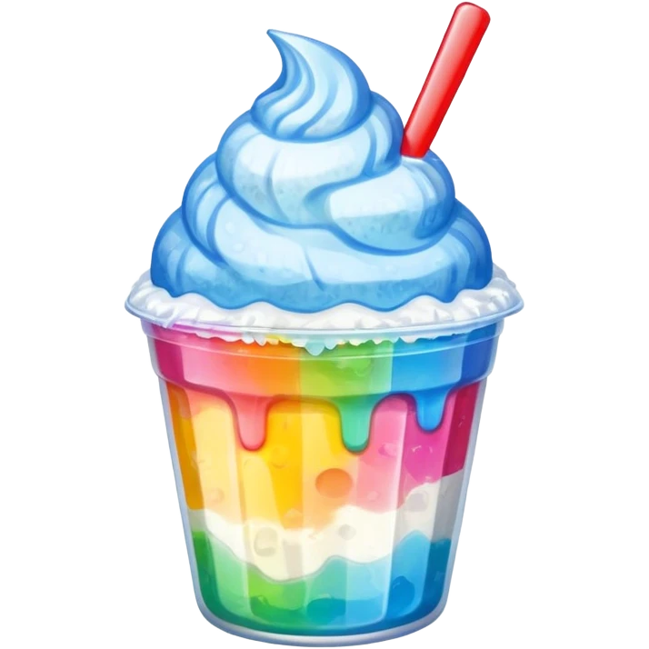 Shaved ice in a cup (shaved ice with different flavors) emoji