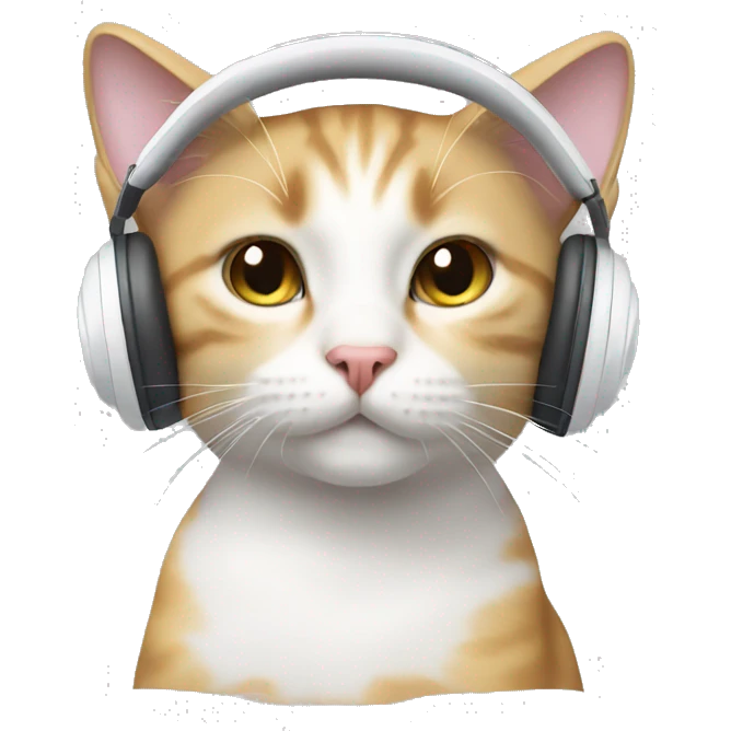 Cat with white headphones  emoji