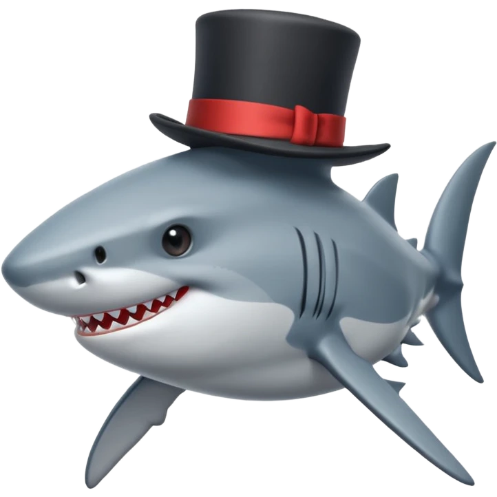 Shark with a top hat emoji