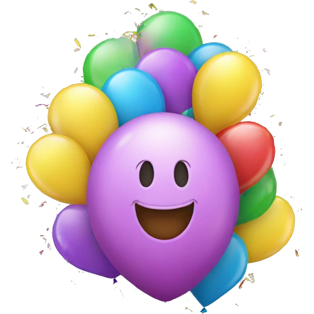 Happy birthday balloons with confetti  emoji