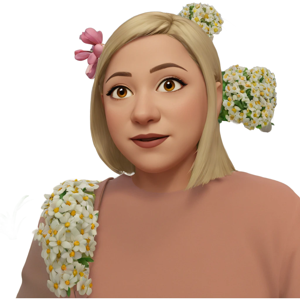 girl with flower gazing emoji