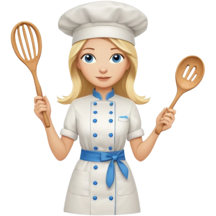 Full body 
Sexy Long Blonde hair blue eyed female chef emoji