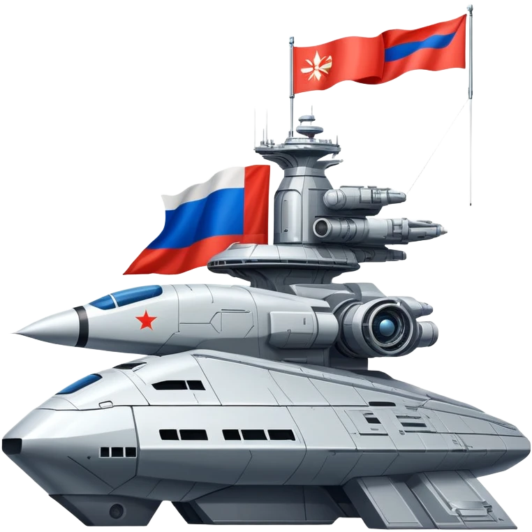 Massive Russian orbital battlestation with flag-themed hull design emoji