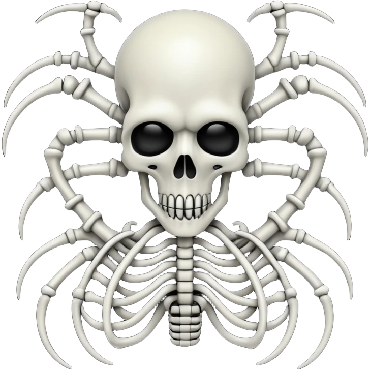organic black wires and bones fused together, undead, Giger-esque biomechanical style emoji