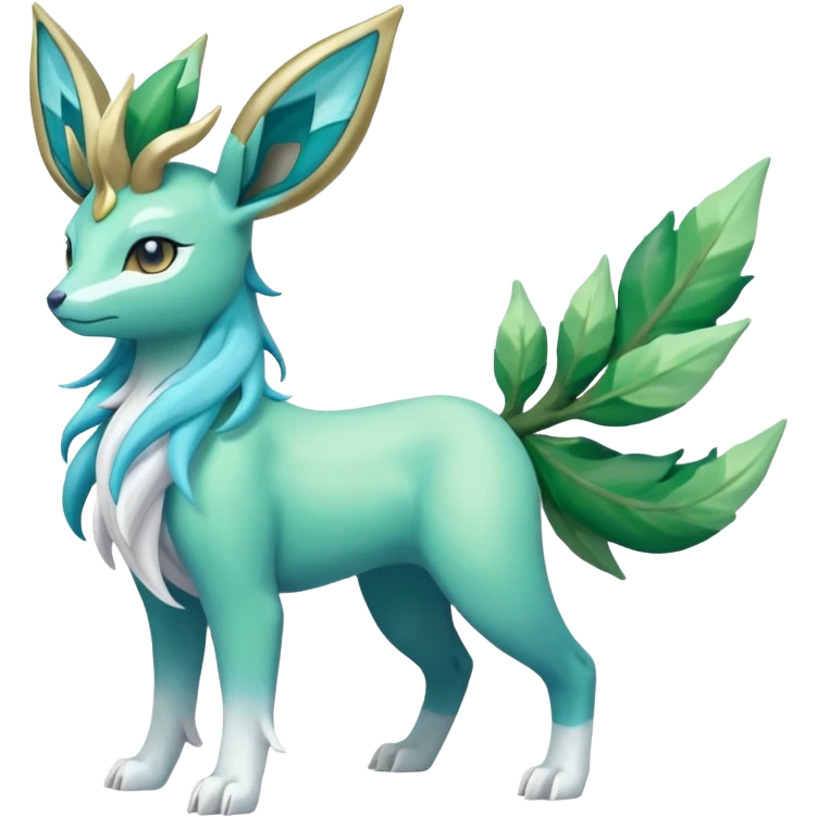 Suicune-Aurorus-Leafeon-Meganium-fusion (full body) emoji